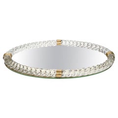 Vintage 1940's Venini Murano Glass Rope and Mirrored Vanity Tray, Italy