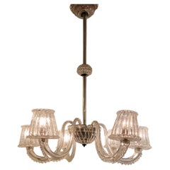 1940s Venitian Antique Murano Glass Chandelier by Borovier