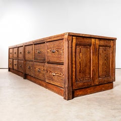 1940's Very Large French Hardware Bank Of Drawers - Twelve Drawers