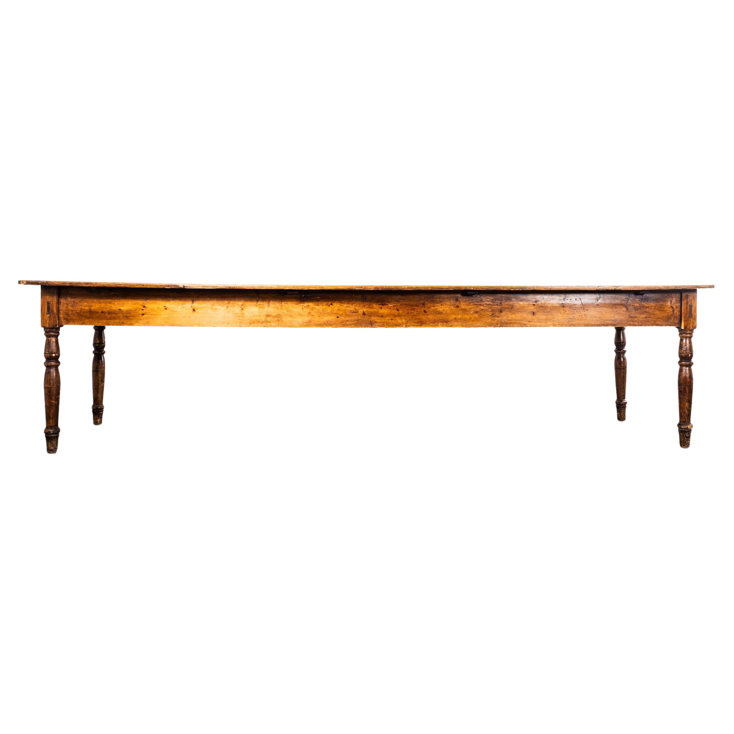 1940
s Very Large French Rectangular Farmhouse Dining Table For Sale
