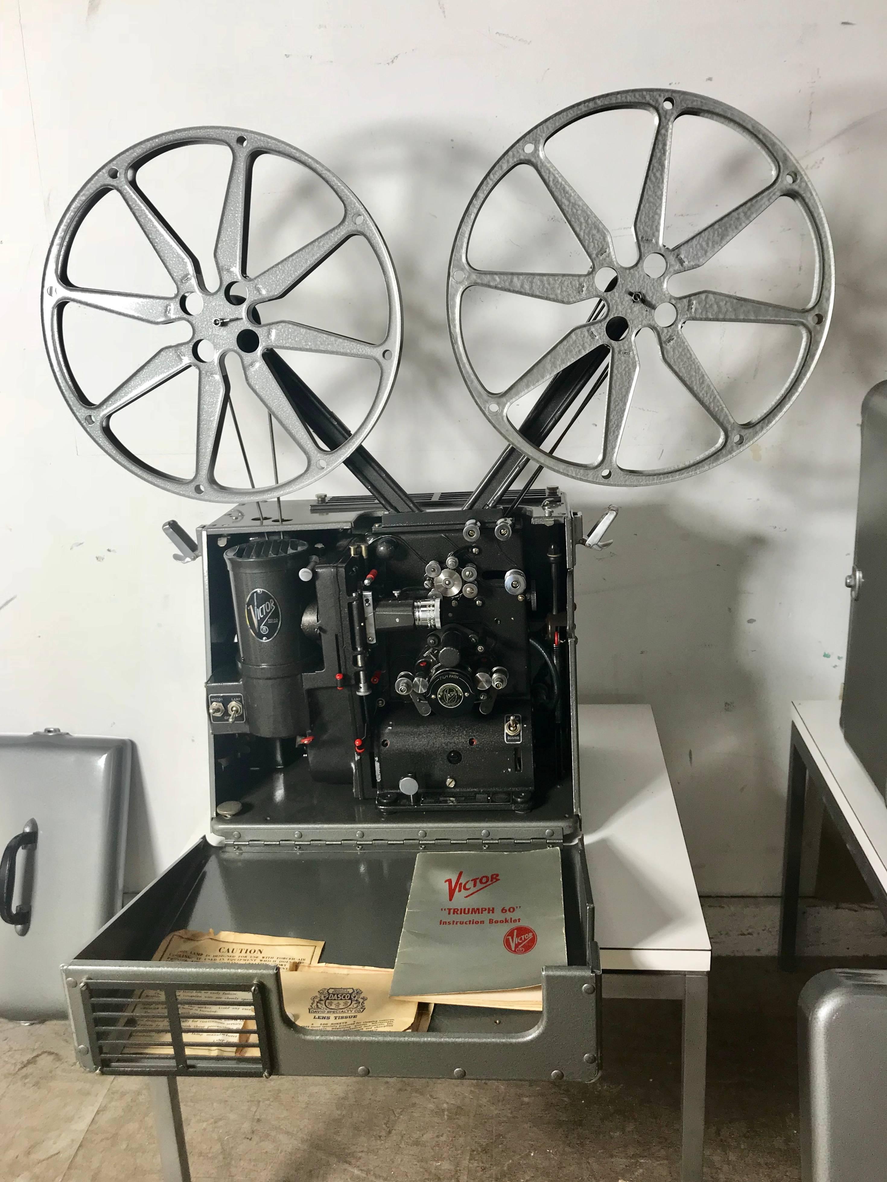 Industrial 1940s Victor Triumph 60 Movie Projector Animatophone and Speaker