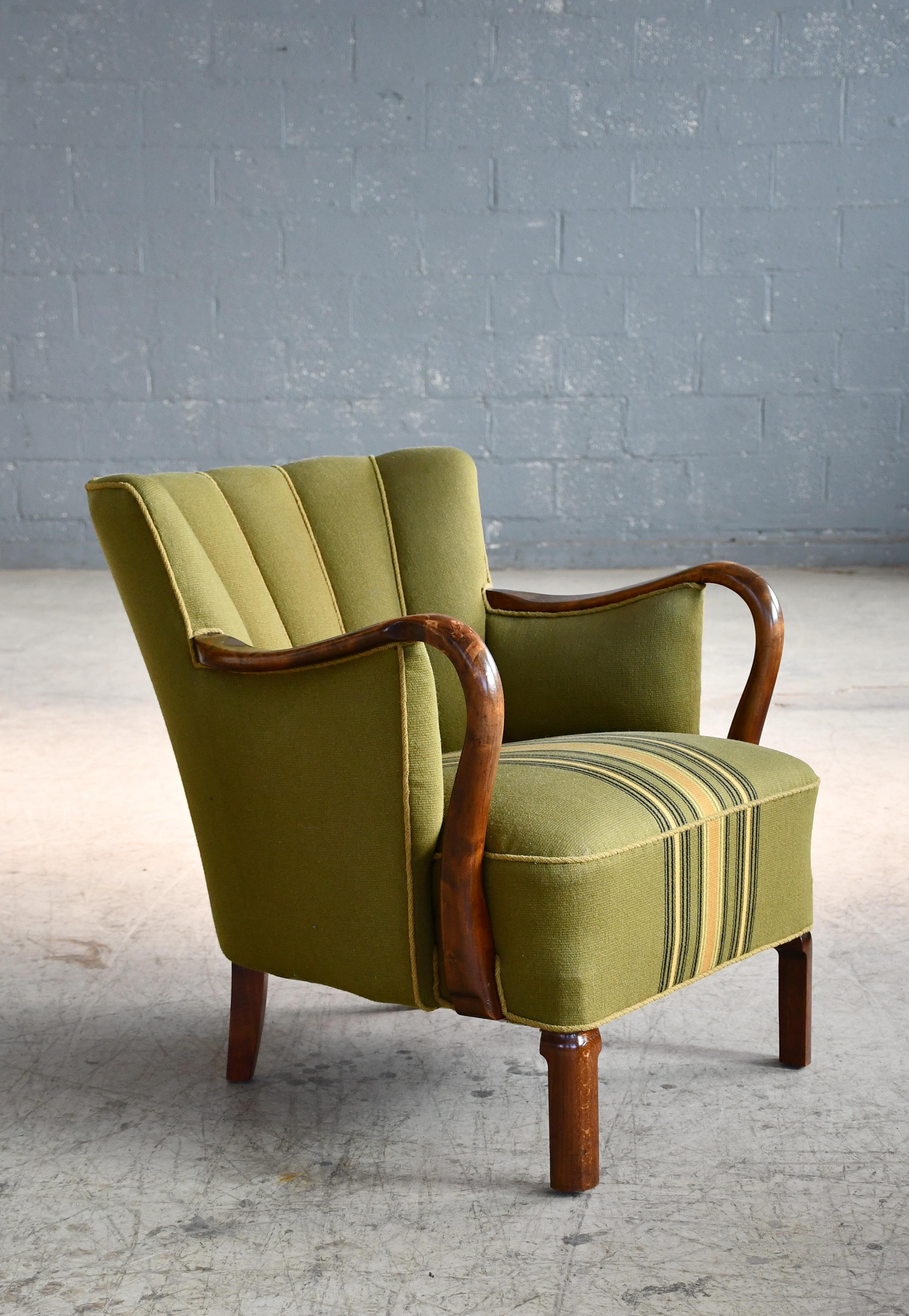 1940's Viggo Boesen Attributed Danish Lounge Chair in Oak by Slagelse 2
