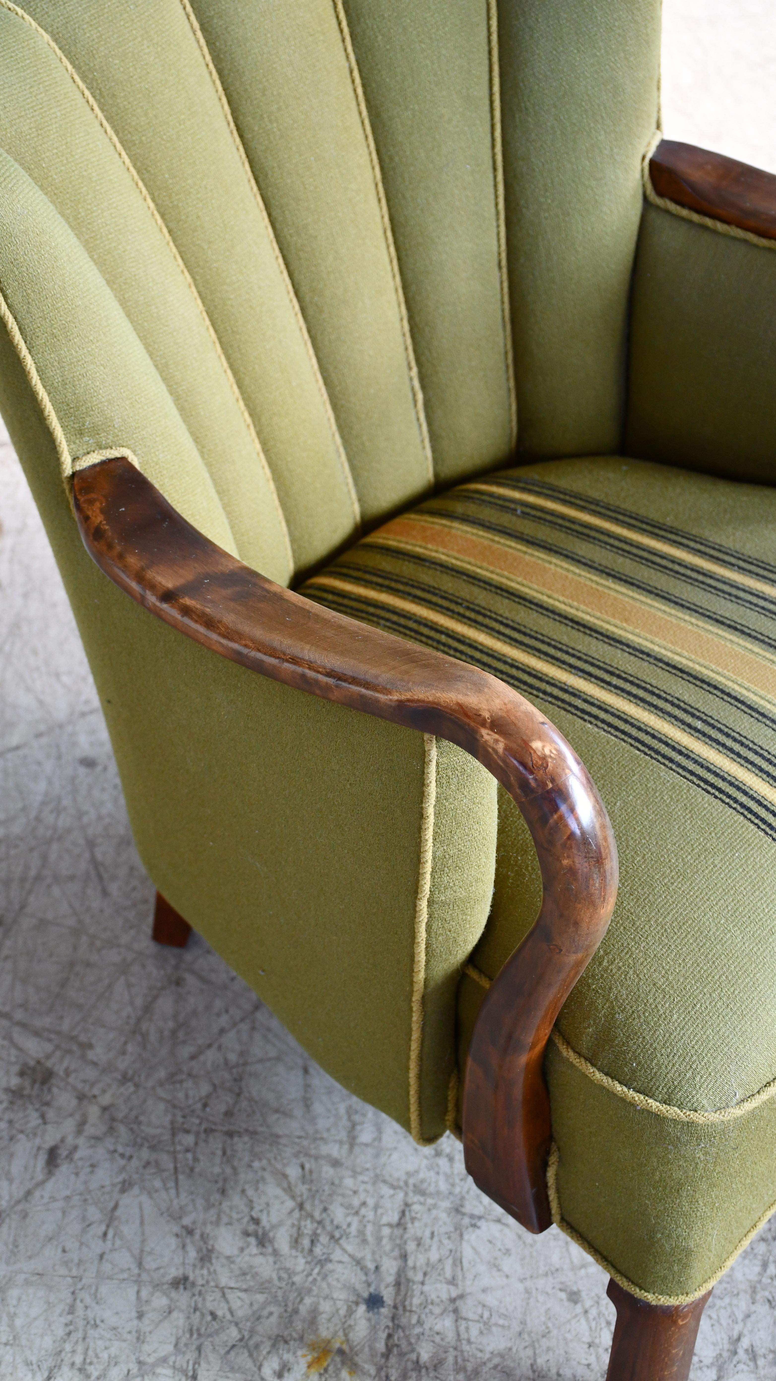 1940's Viggo Boesen Attributed Danish Lounge Chair in Oak by Slagelse 3