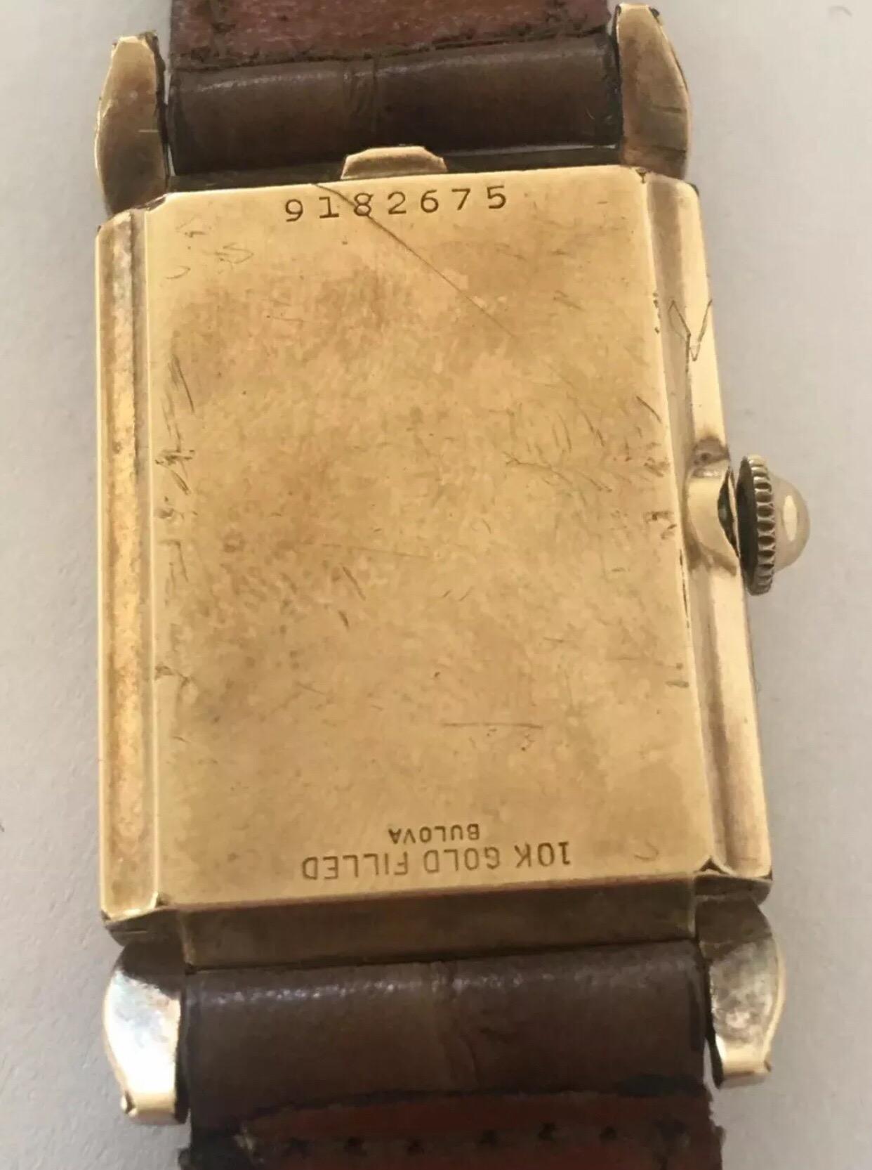 1940s Vintage 10 Karat Gold Filled Bulova Wristwatch 3