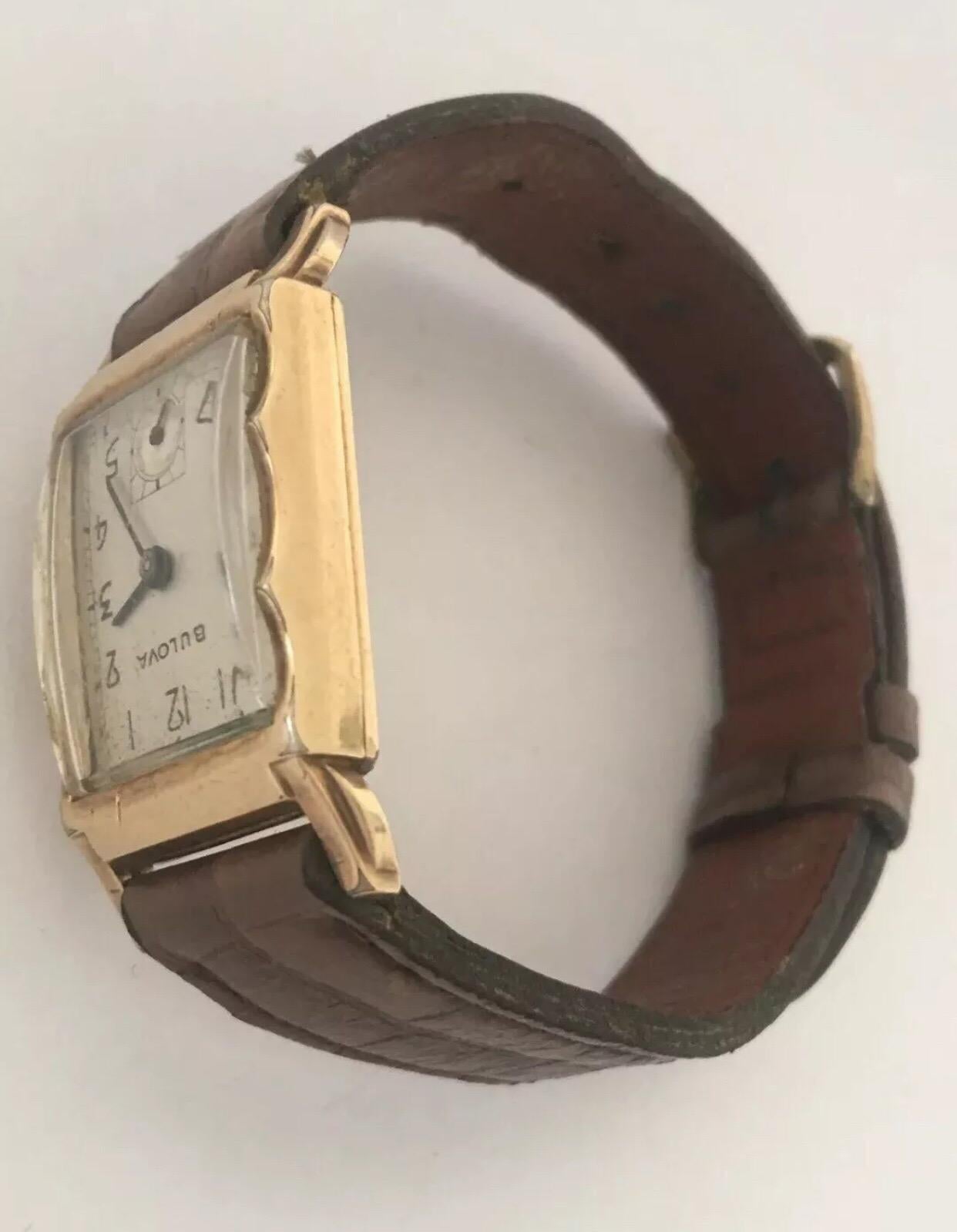 1940s Vintage 10 Karat Gold Filled Bulova Wristwatch 4
