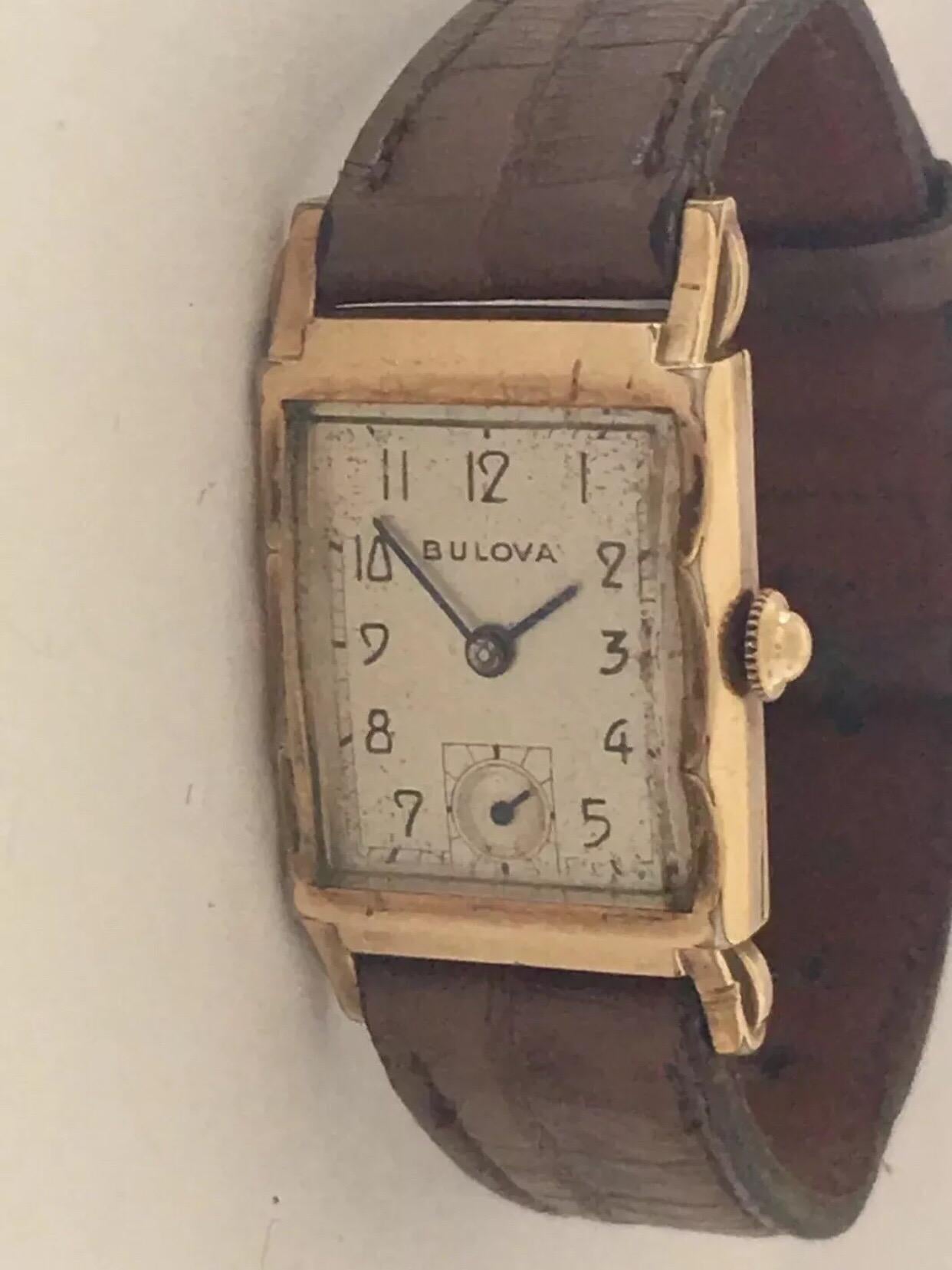 1940s Vintage 10 Karat Gold Filled Bulova Wristwatch 5