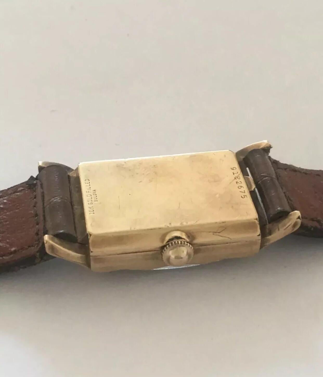 1940s Vintage 10 Karat Gold Filled Bulova Wristwatch 1