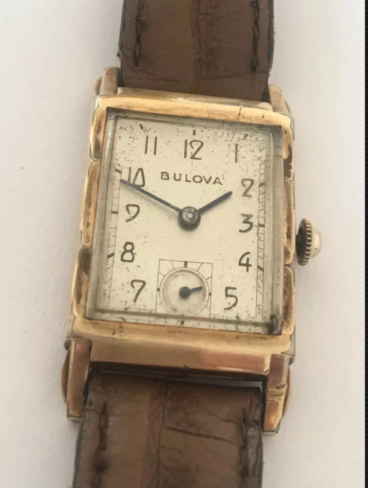 1940s Vintage 10 Karat Gold Filled Bulova Wristwatch 2