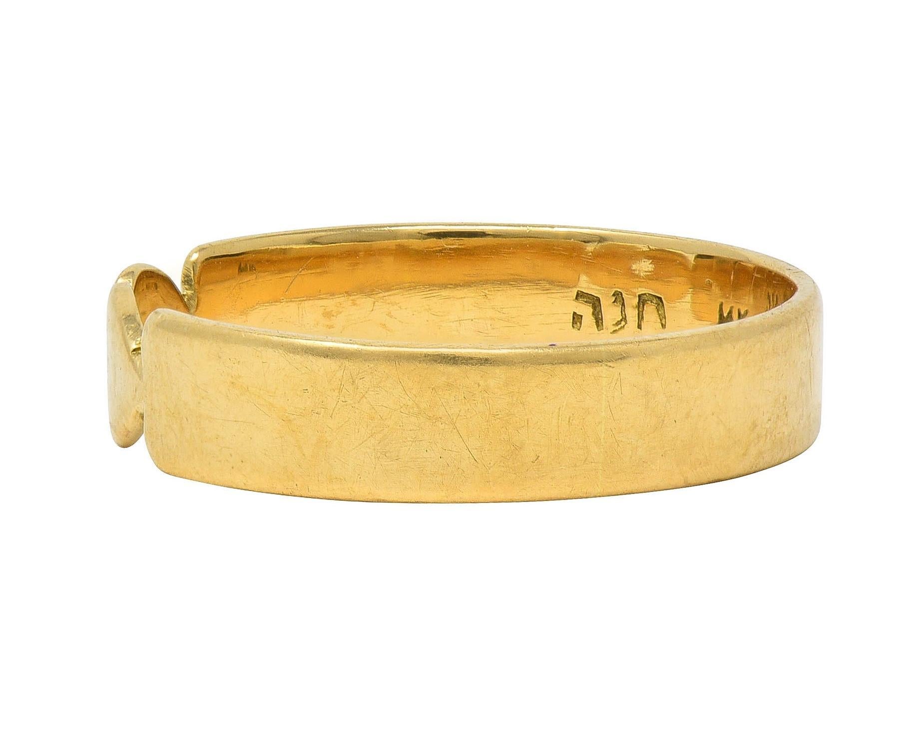 1940er Jahre Vintage 14 Karat Gelbgold Doppelherz-Ring 1
