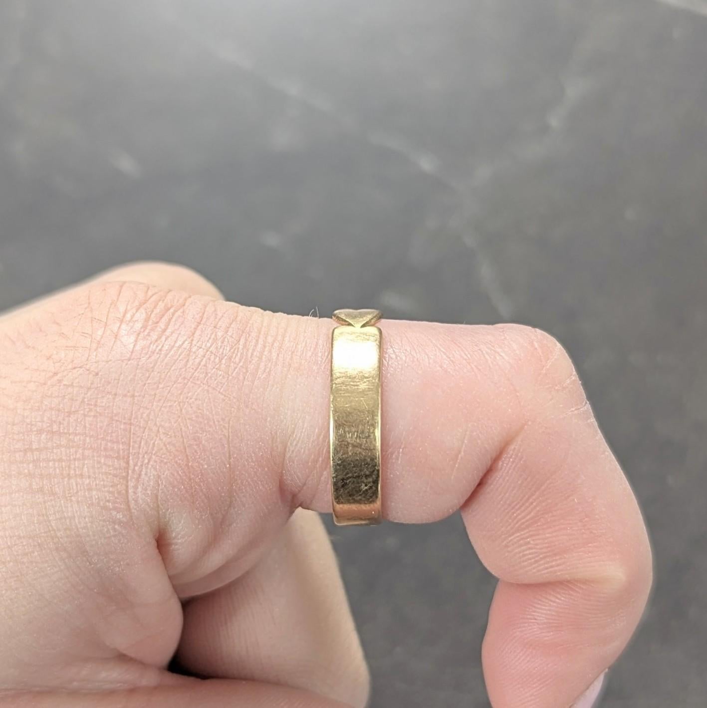 1940er Jahre Vintage 14 Karat Gelbgold Doppelherz-Ring 5