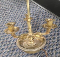 1940s Vintage 2-Light 3-Candle Candelabrum Bouillotte Lamp