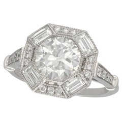 1940s Vintage 2.83 Carat Diamond and Platinum Cocktail Ring