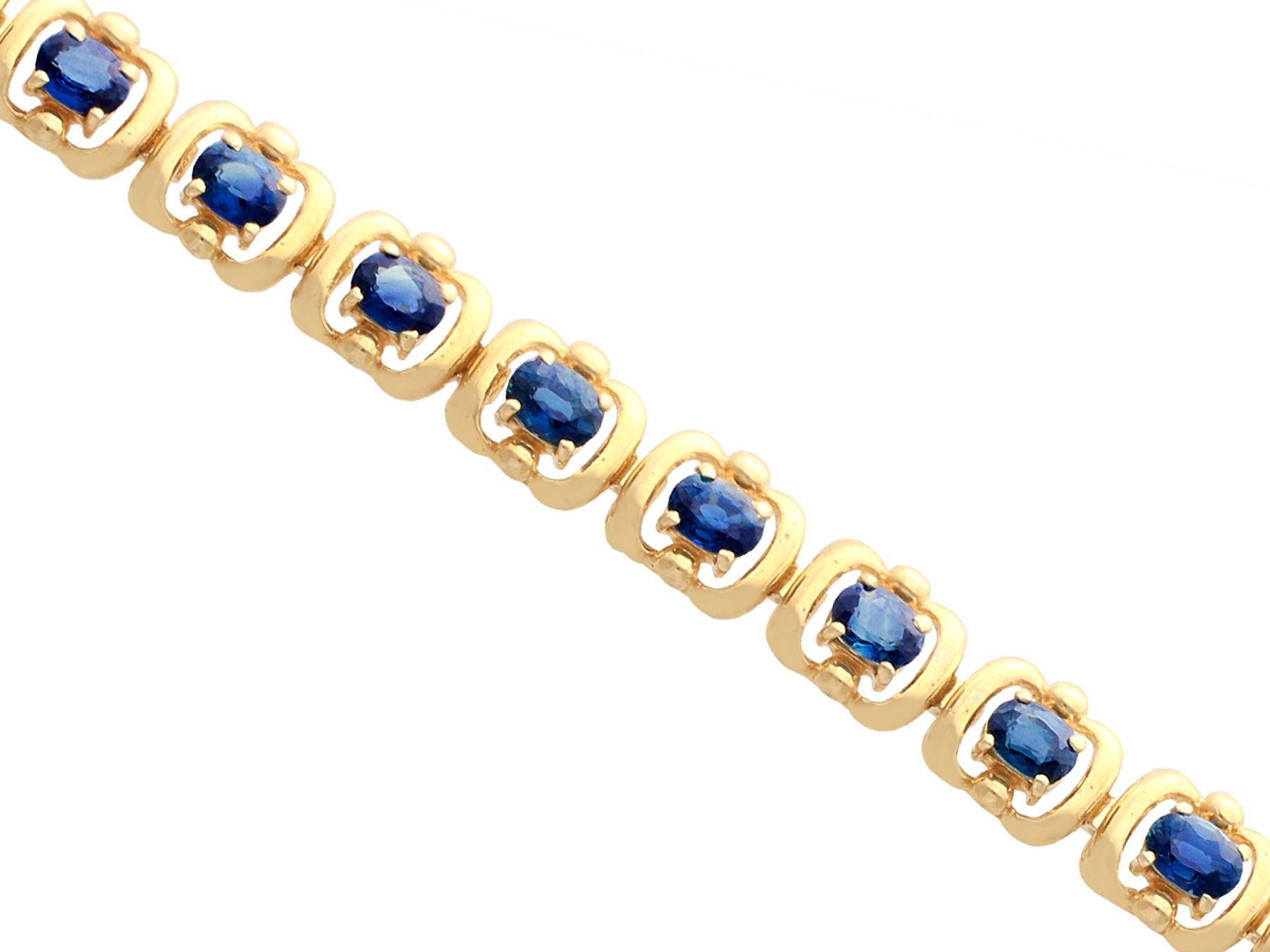 blue sapphire bracelet yellow gold
