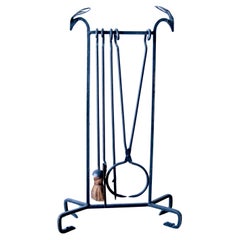 Antilope vintage des années 1940  Outils de cheminée style Edouard Schenck