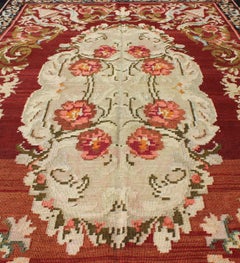 Bessarabischer Kelim-Teppich in leuchtenden Farben aus den 1940er Jahren