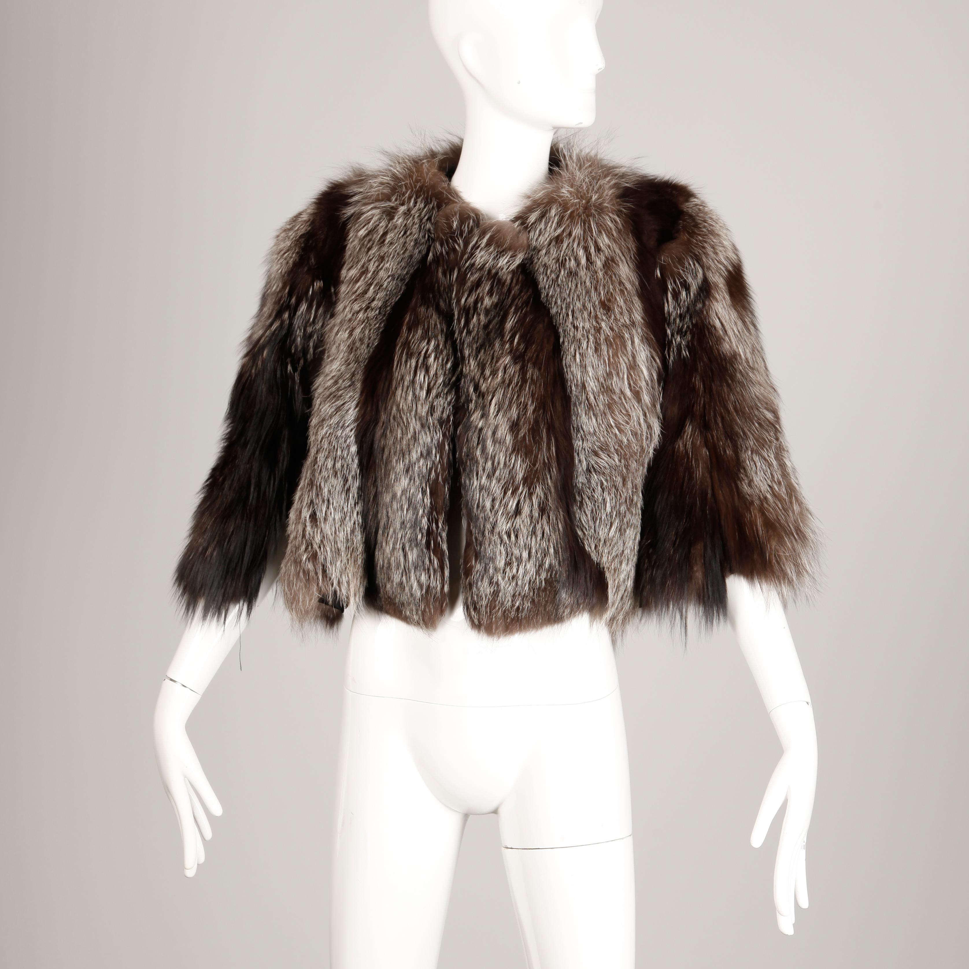 Women's 1940s Silver Fox Fur Cape