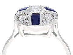 1940s Vintage Diamond and Sapphire White Gold Cocktail Ring