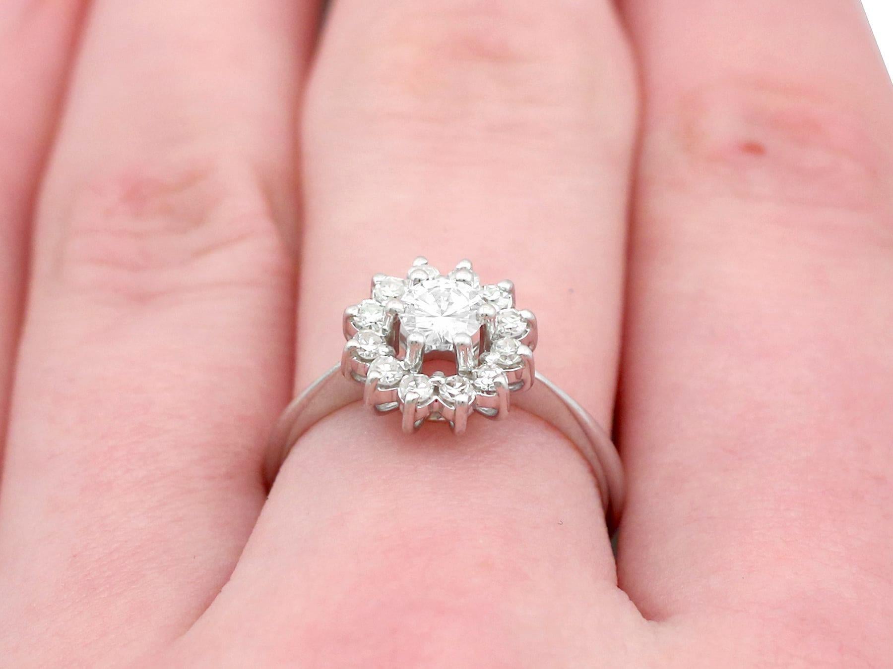 1940s Diamond and White Gold Cocktail Ring For Sale 2