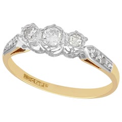 1940s Vintage Diamond and Yellow Gold Trilogy Engagement Ring