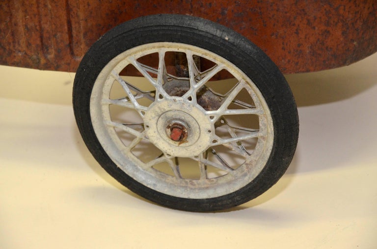 1940s Vintage English Metal Red Pedal Car For Sale at 1stDibs