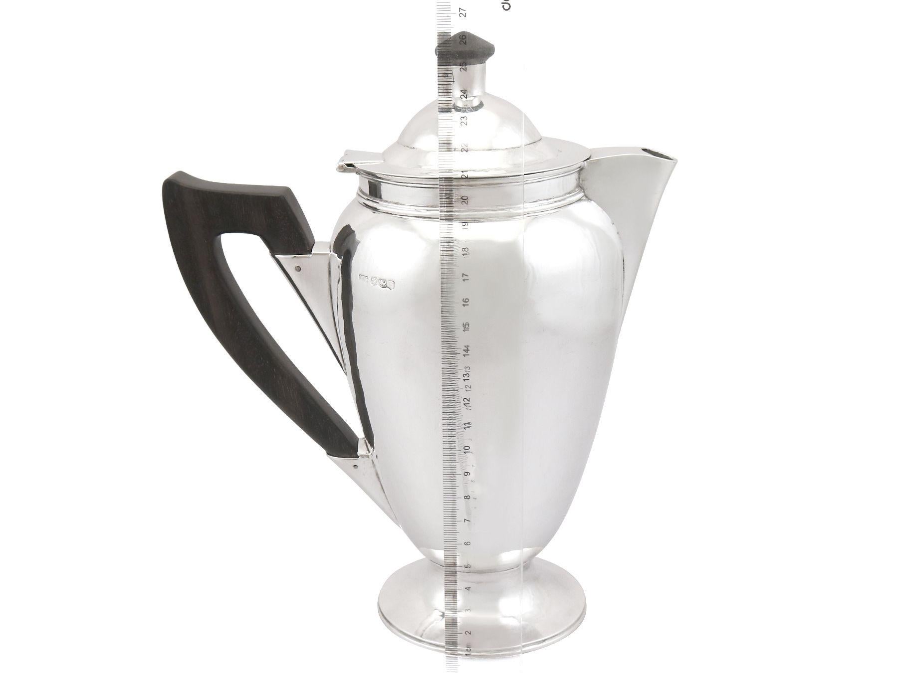 1940s, Vintage Sterling Silver Coffee Pot For Sale 4
