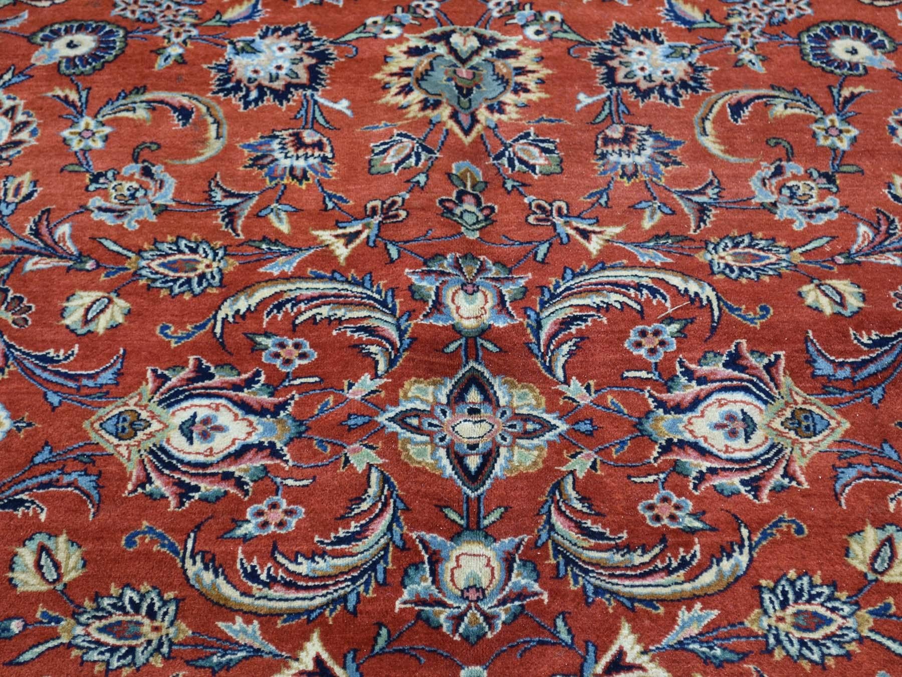 1940s Vintage Hand Knotted Persian Kashan Full Pile All-Over D Rug For Sale 2