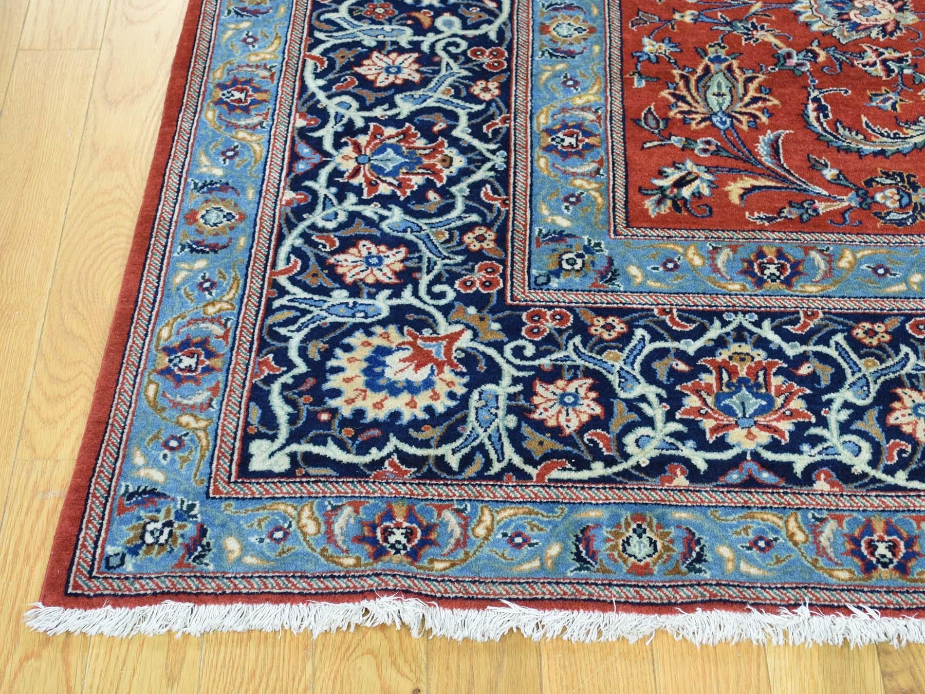 Mid-20th Century 1940s Vintage Hand Knotted Persian Kashan Full Pile All-Over D Rug For Sale