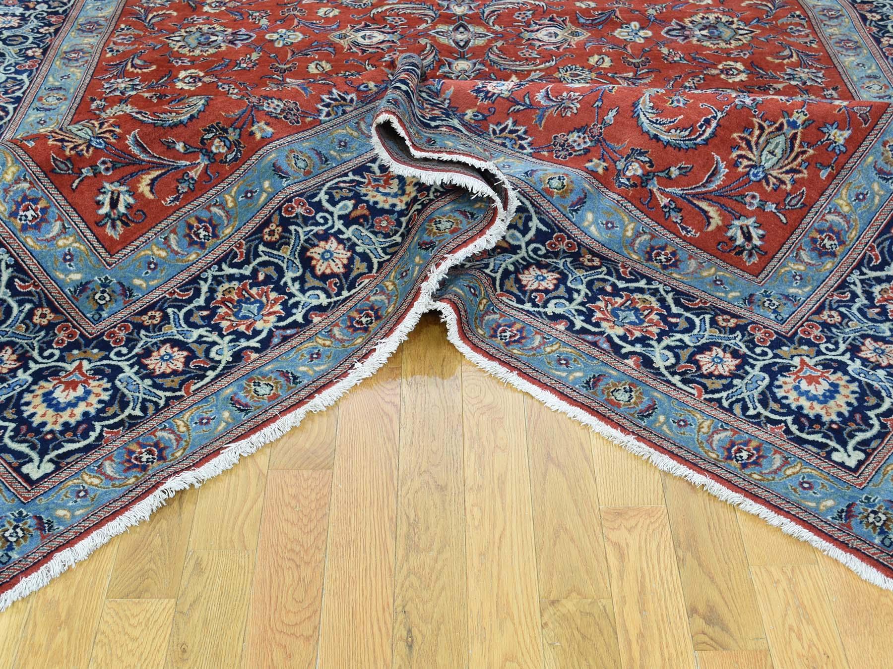 Wool 1940s Vintage Hand Knotted Persian Kashan Full Pile All-Over D Rug For Sale