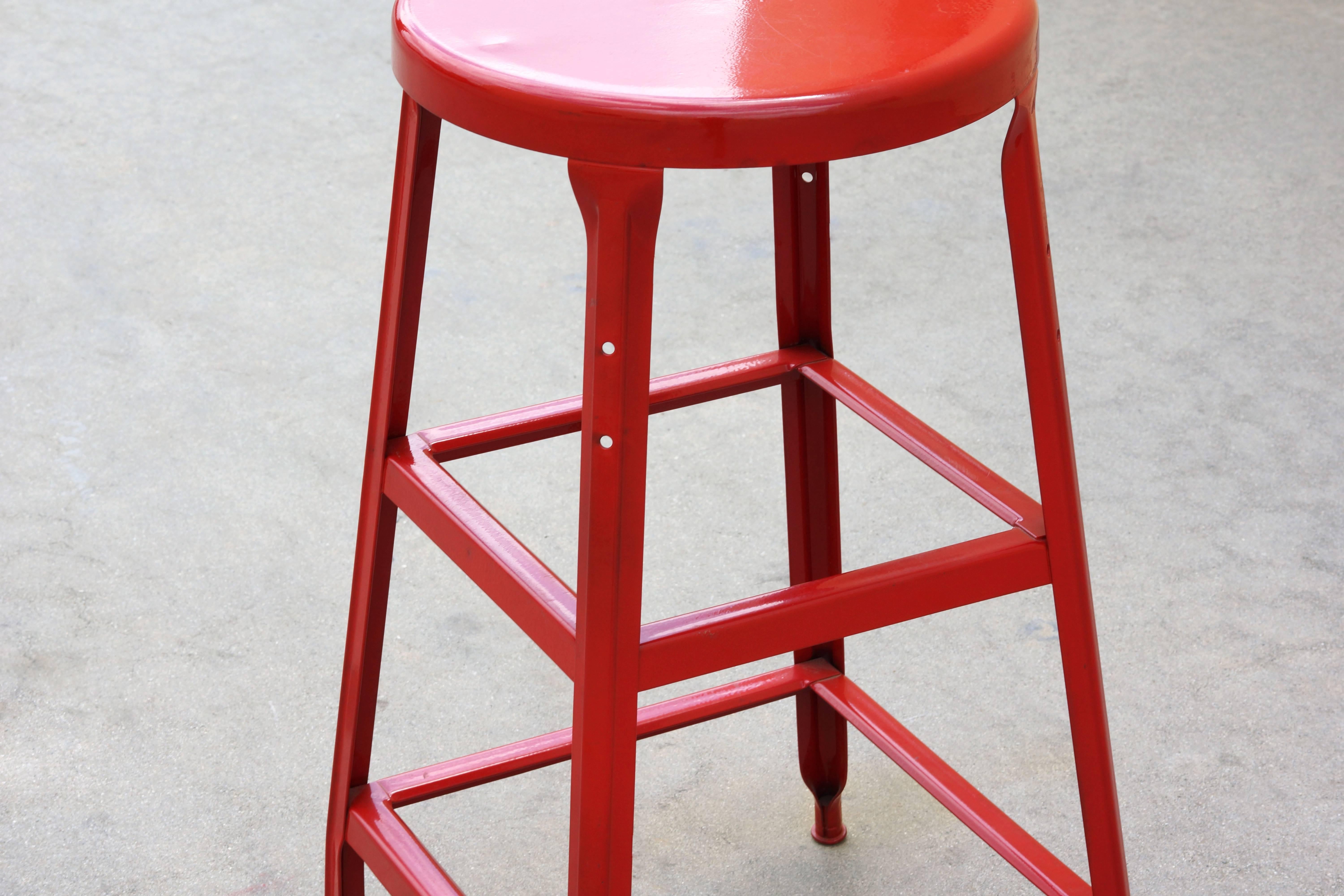 American 1940s Vintage Industrial Stool, Refinished