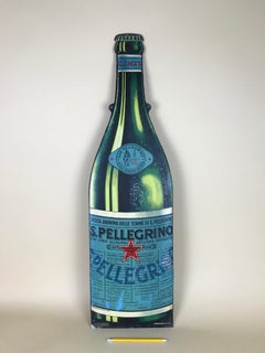 1940s Vintage Italian San Pellegrino Mineral Water Tin Advertise Sign Metalgraf