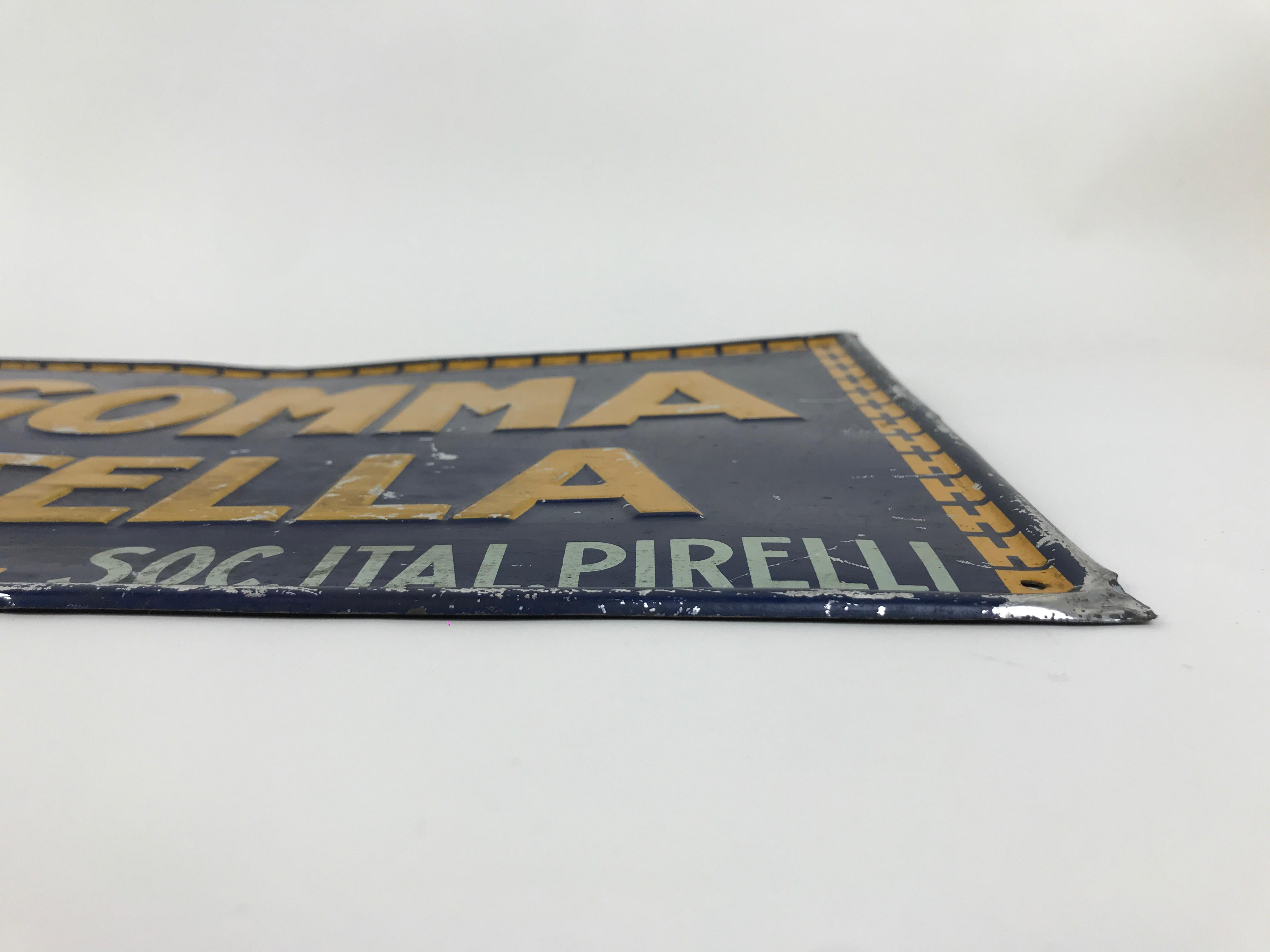 1940s Vintage Italian Tin Sign 