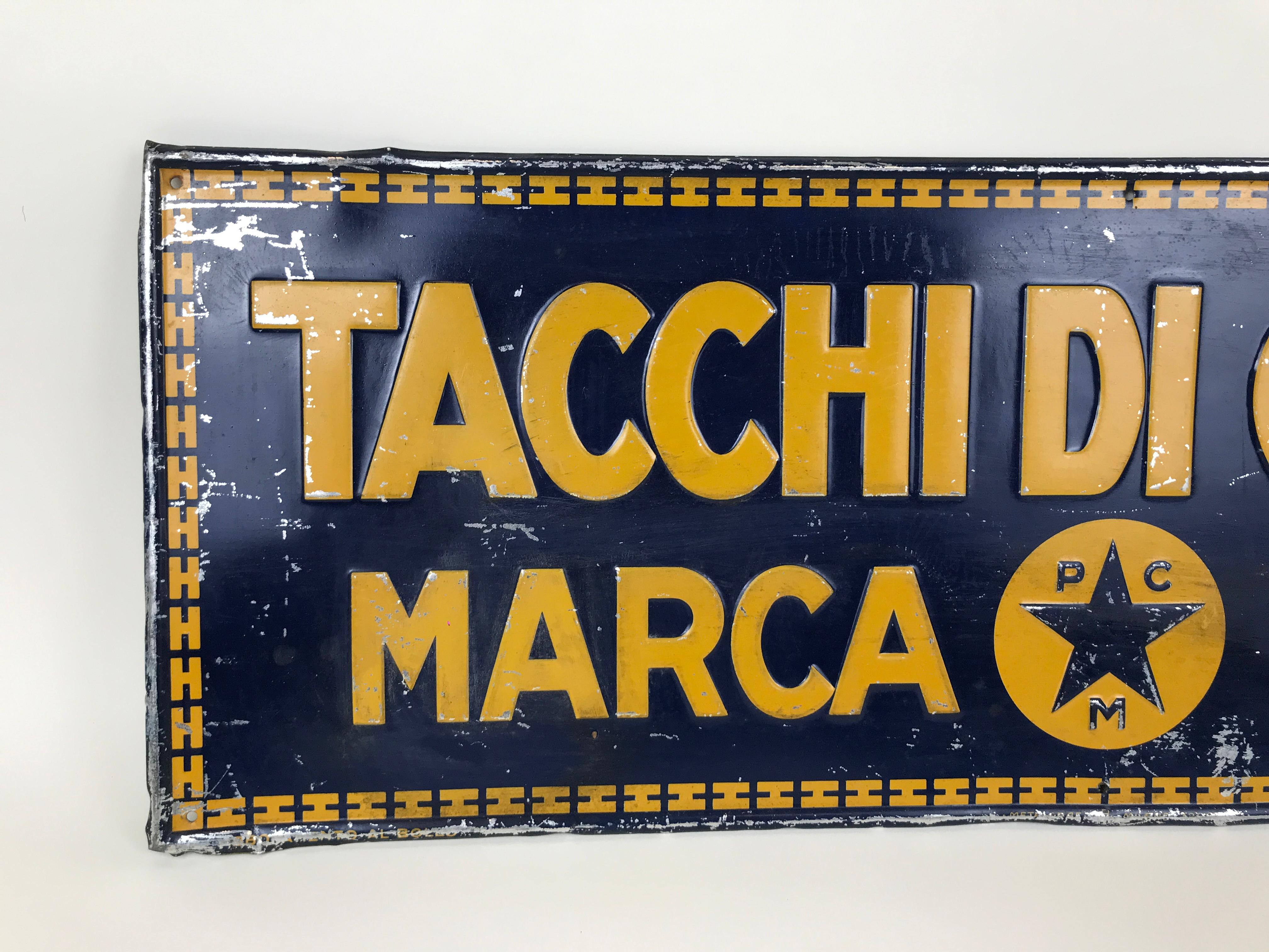 1940s Vintage Italian Tin Sign 