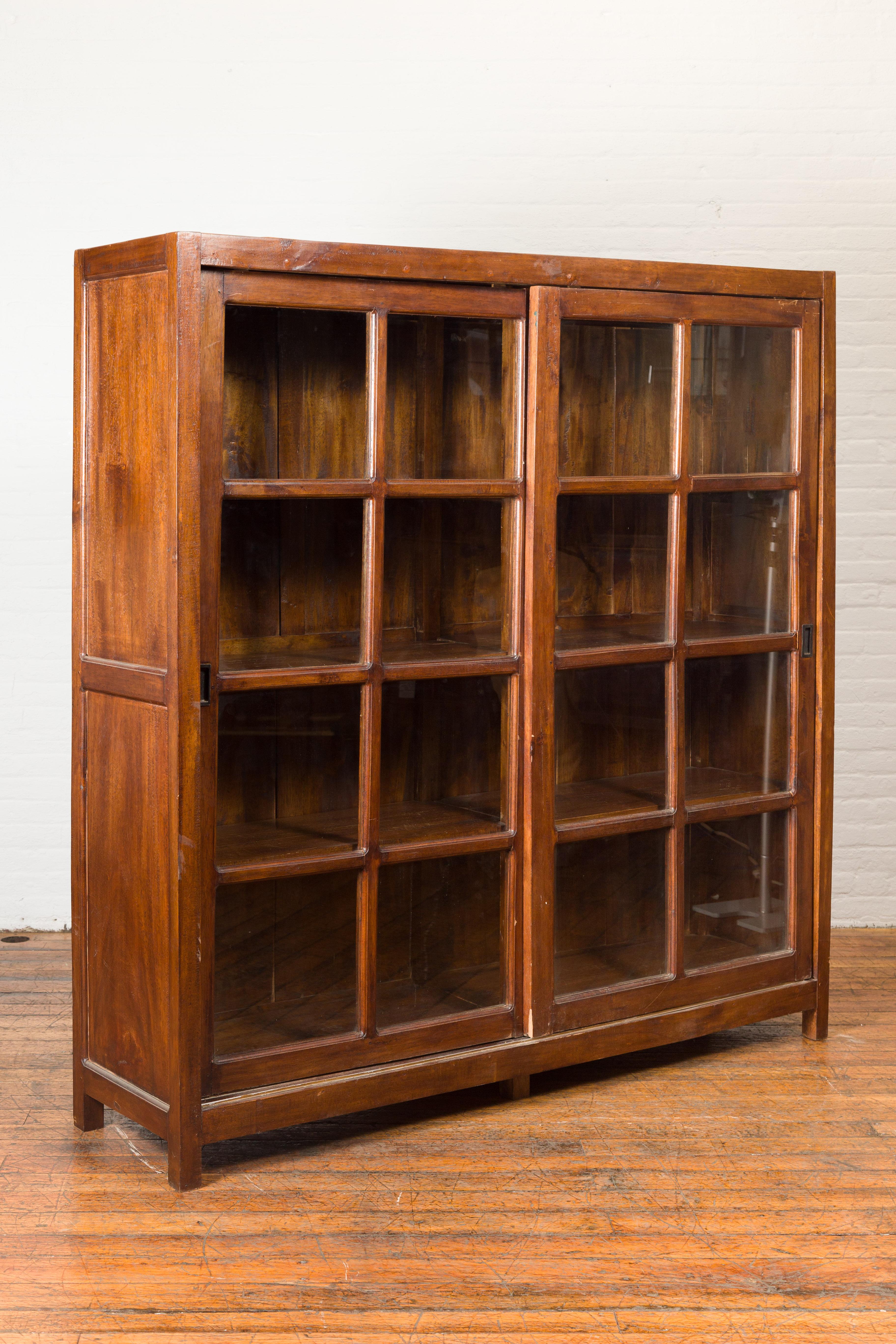 vintage glass bookcase