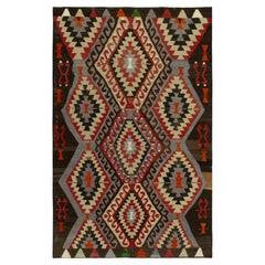 1940s Vintage Kilim in Blue, Red and Beige-Brown Tribal pattern by Rug & Kilim