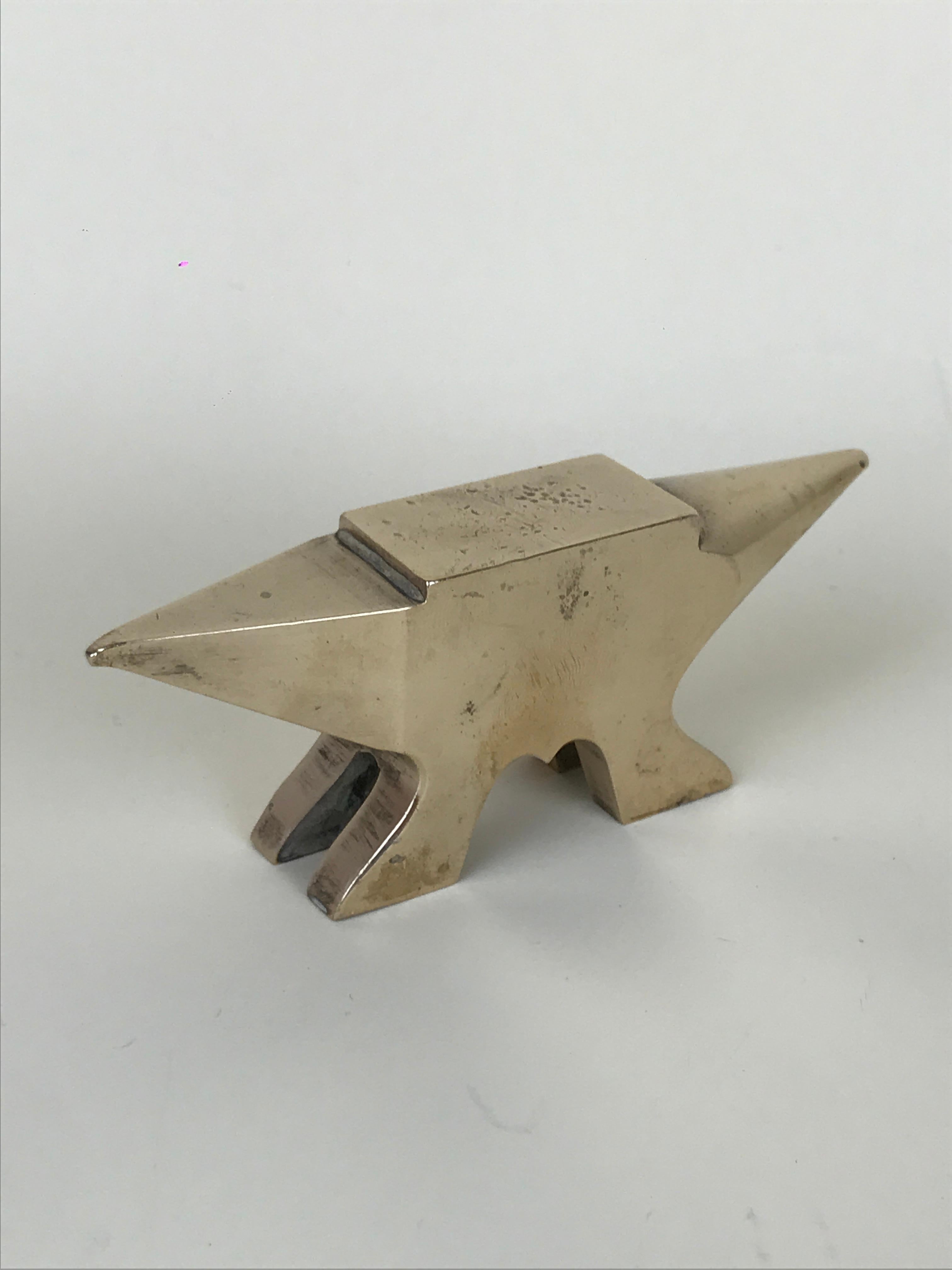 Vintage bronze little anvil made in Italy in the 1940s.
