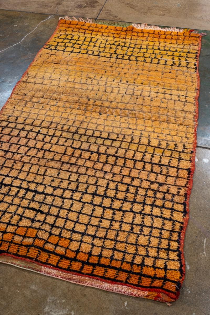 Hand-Knotted 1940s Vintage Moroccan Rug For Sale