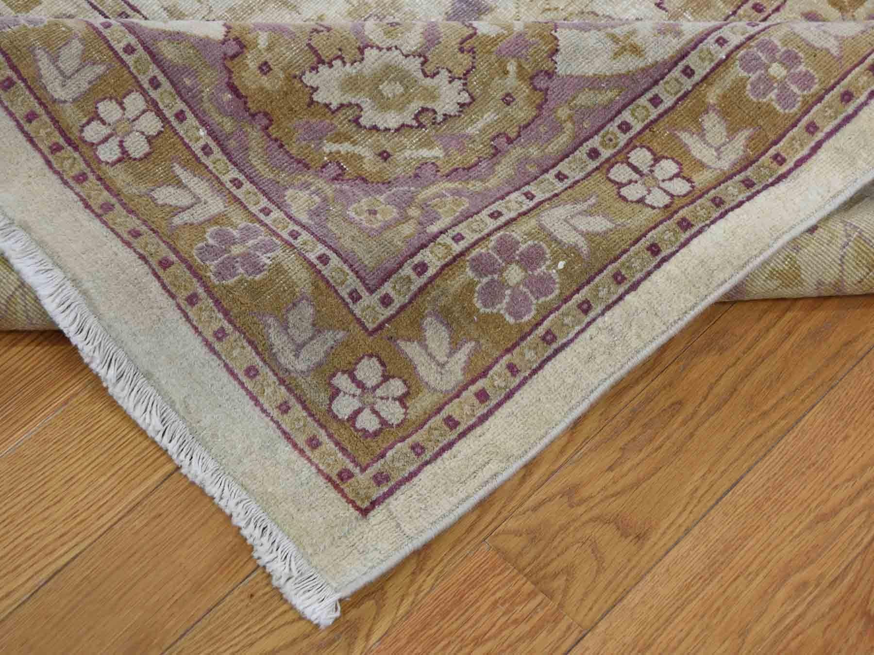 Mid-20th Century 1940's Vintage Mughal Amritsar Hand Knotted Oriental Rug Soft