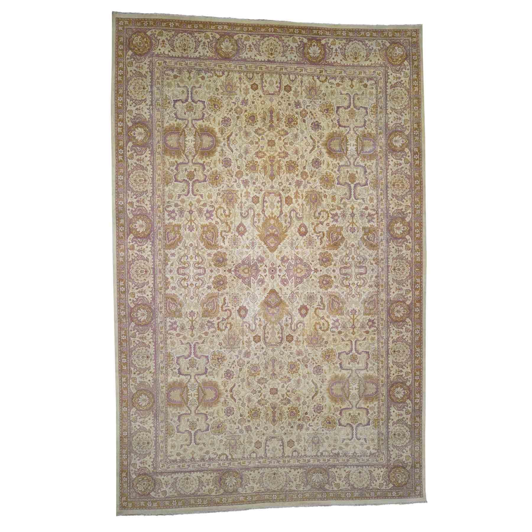 1940's Vintage Mughal Amritsar Hand Knotted Oriental Rug Soft