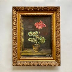 1940's Vintage Original French Floral Oil Painting Framed and Signed by Artist