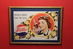 1940s Vintage Pepsi Cola Cardboard Advertising Sign