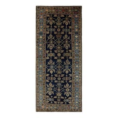 Vintage-Teppich aus persischer Malayer-Wolle aus den 1940er Jahren, handgewebter Stammes-Teppich, 4'1" x 9'8"