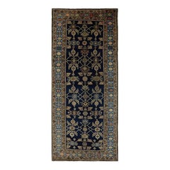 Vintage-Teppich aus persischer Malayer-Wolle aus den 1940er Jahren, handgewebter Stammes-Teppich, 4'1" x 9'8"