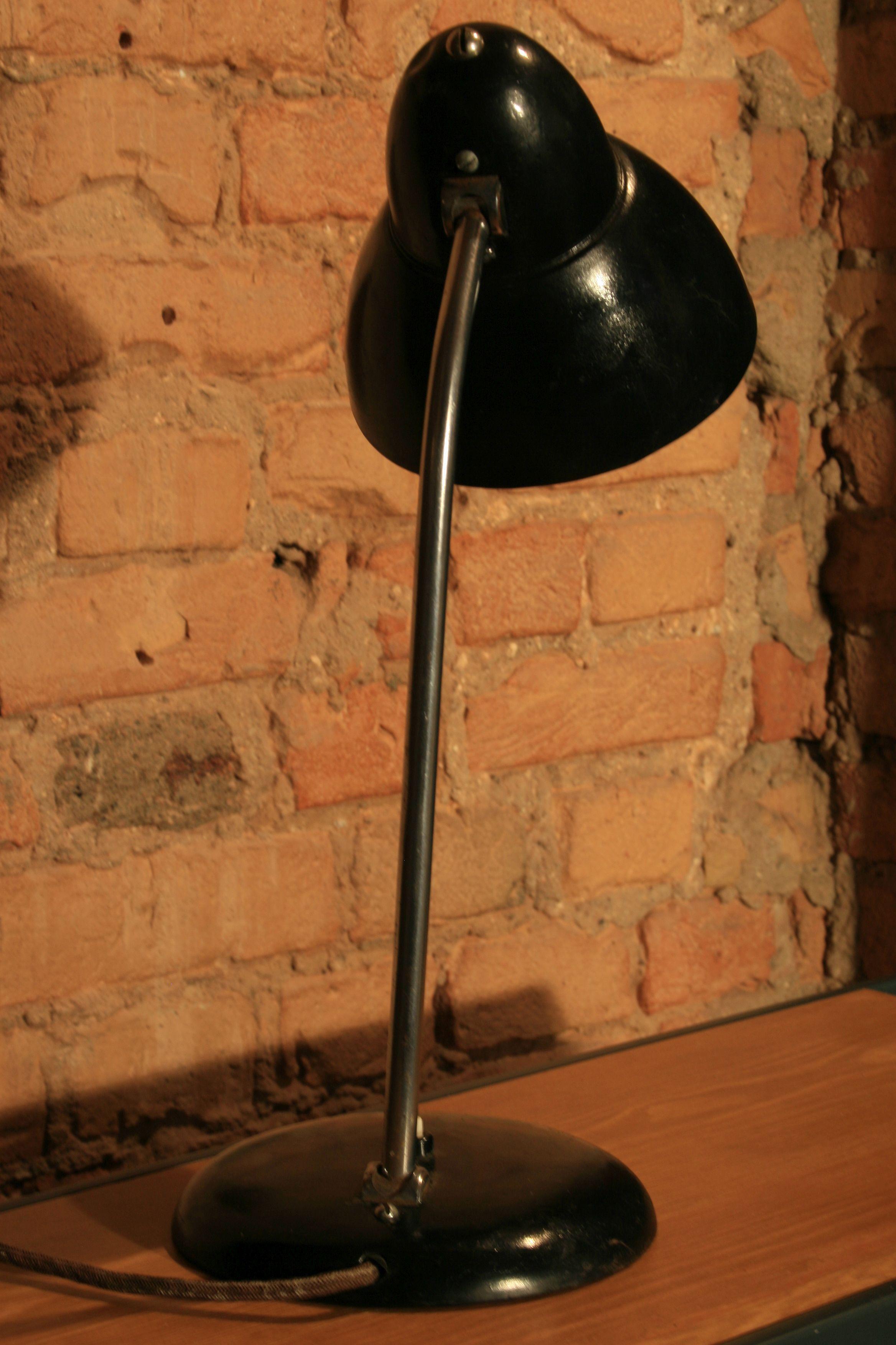 Industrial 1940s Vintage Polish Table Lamp For Sale