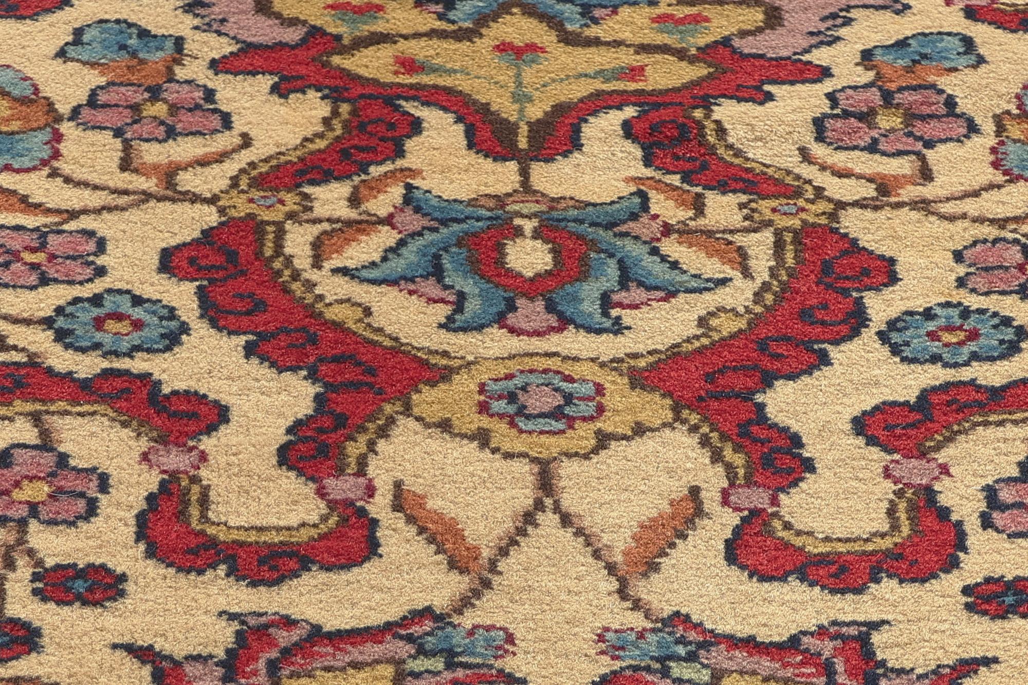 Alfombra rumana vintage de 1940 con diseño de banda de nubes en Bueno estado para la venta en Dallas, TX