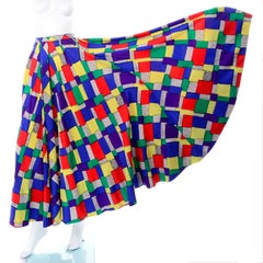 1940s Vintage Skirt in Patchwork Color block Print from Gilbert Adrian Collector