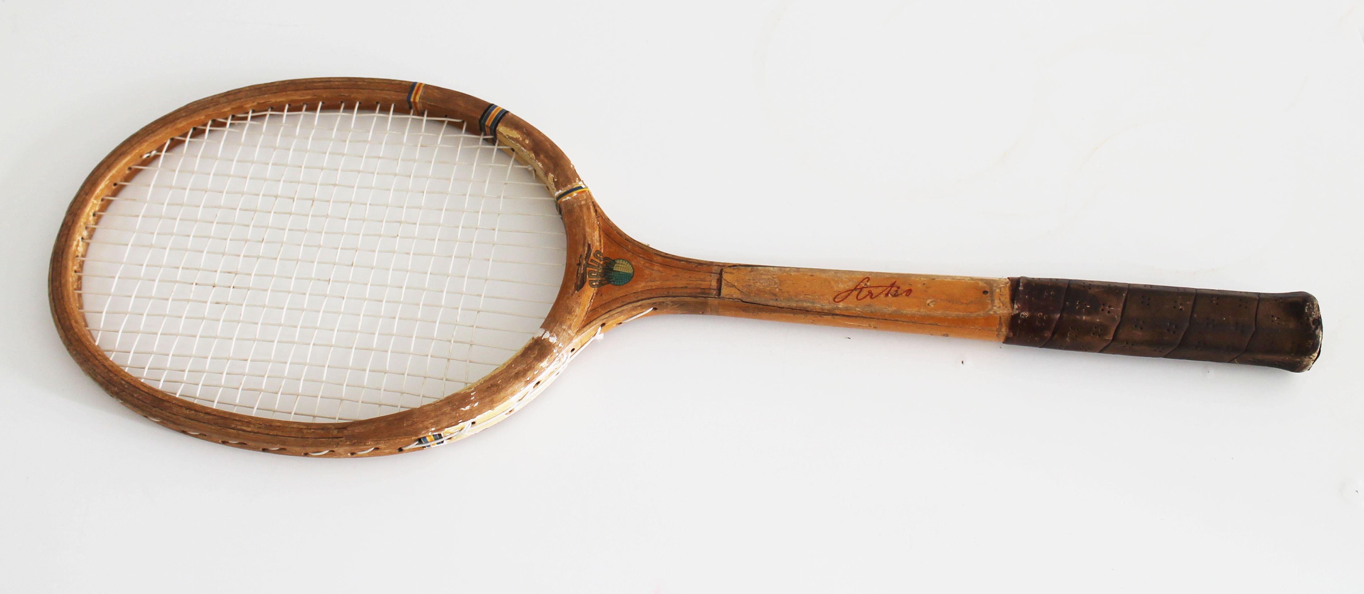 Raqueta de tenis vintage de 1940 Checo