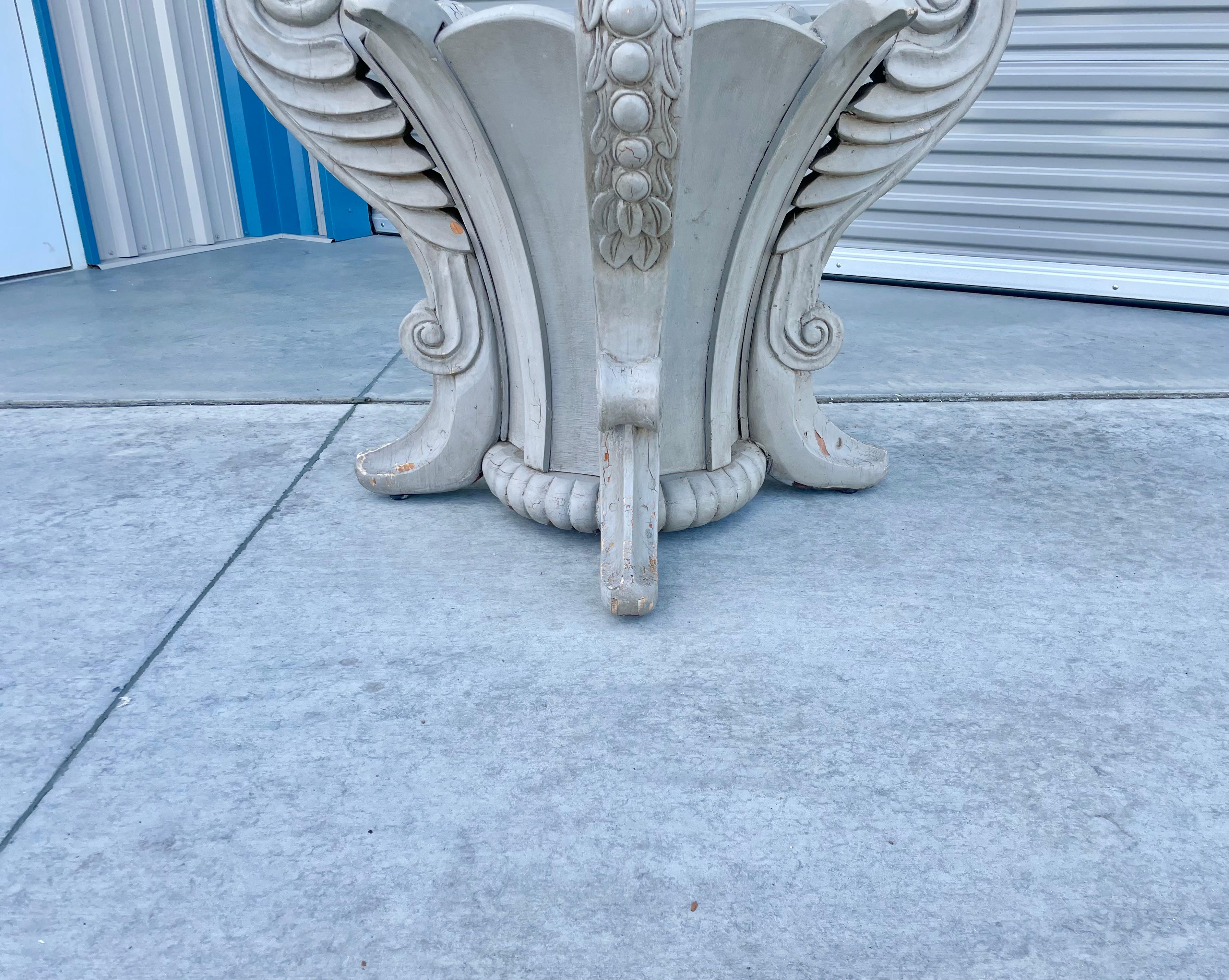 1940s Vintage Wood Dining Table Base In Good Condition In North Hollywood, CA