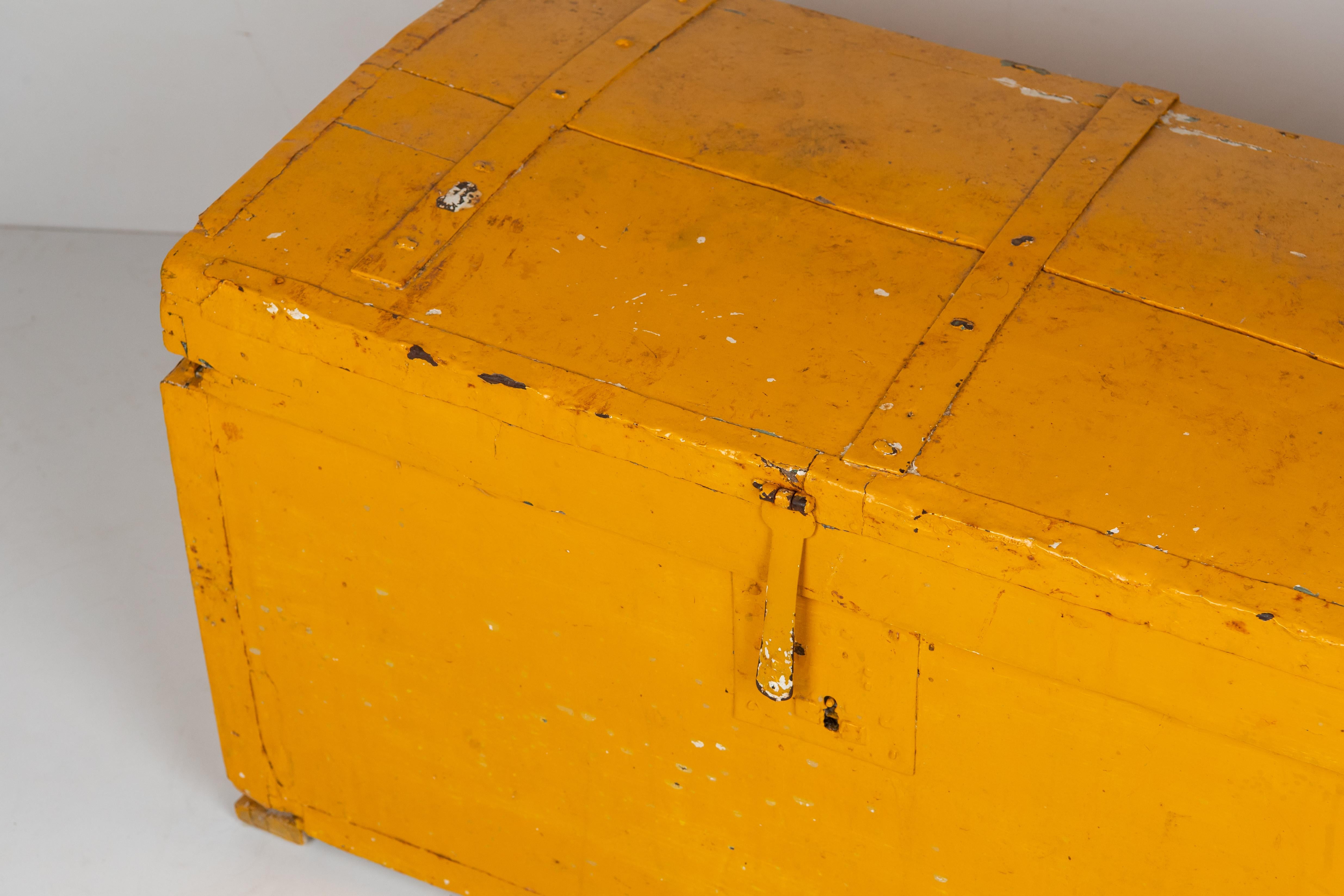 Italian 1940s Vintage Yellow Trunk