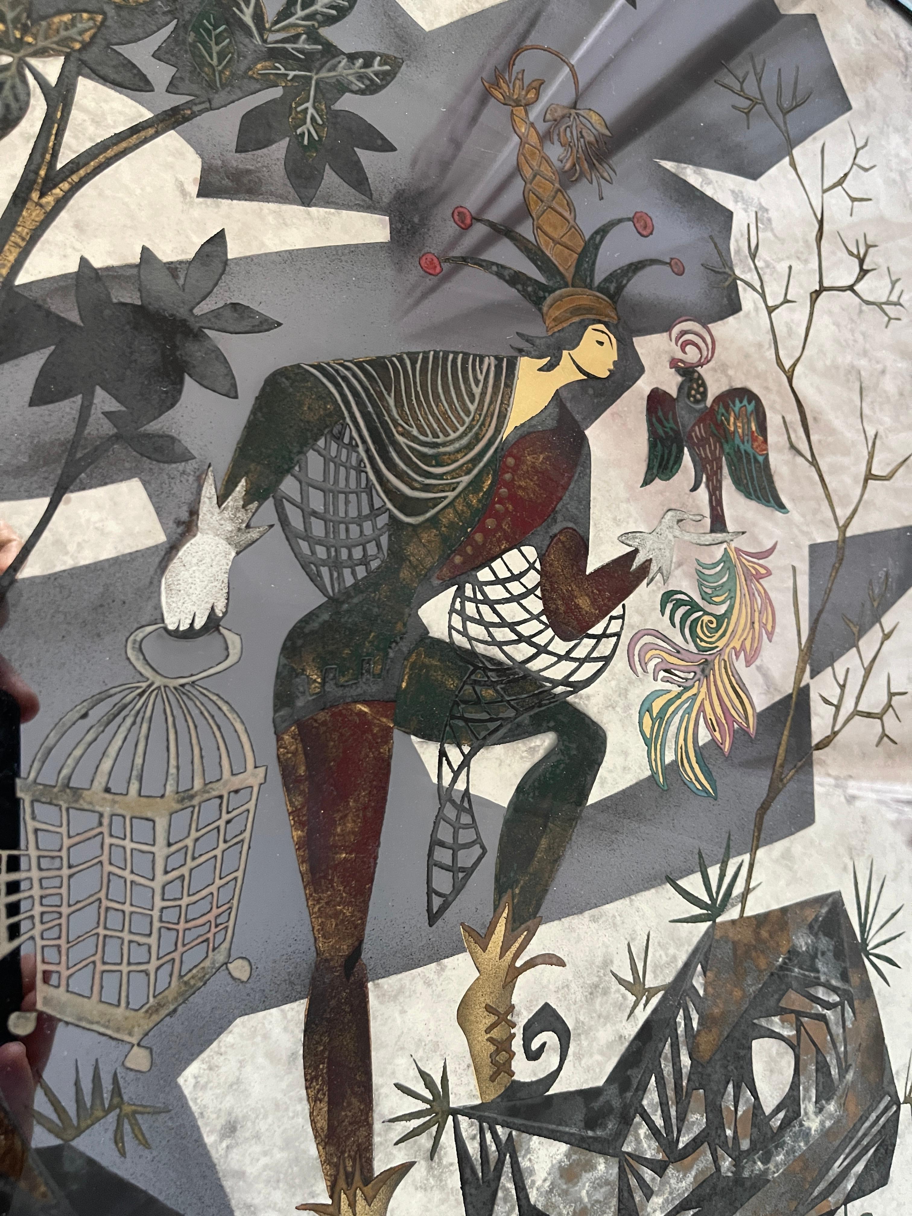 Miroir mural décoratif des années 1940 par Robert Pansart
France
Il a collaboré avec la plupart des artistes français célèbres de l'époque comme :
André Arbus, Jacques adnet, Jacques Quinet,  Jean-charles Moreux et tant d'autres.
Il a également