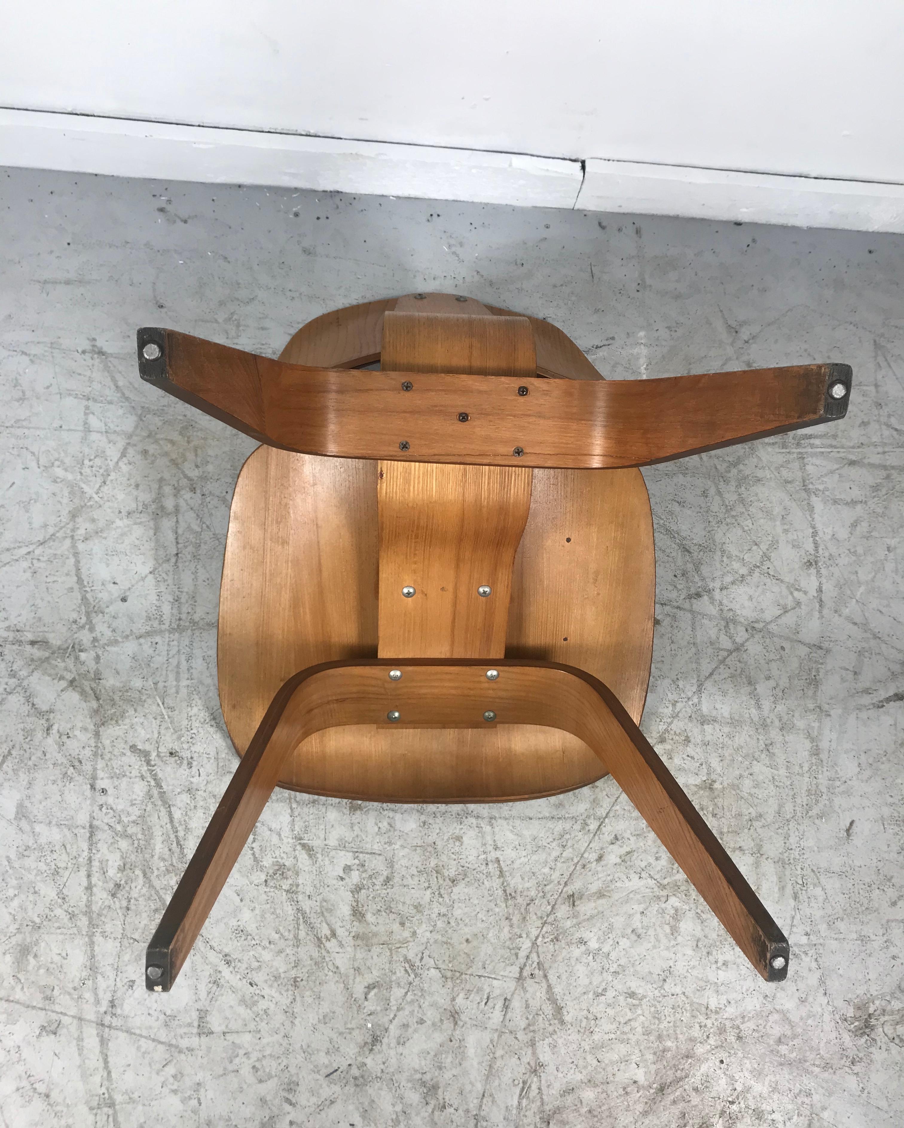 1940s Walnut and Leather DCW Chair by Charles & Ray Eames 3